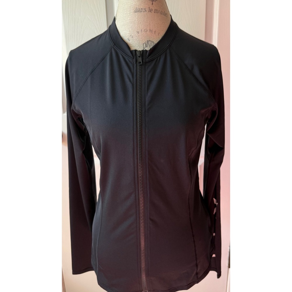 Womens Hurley Zip up Jacket Black Size L Sun Protection Light Weight Athleisure
